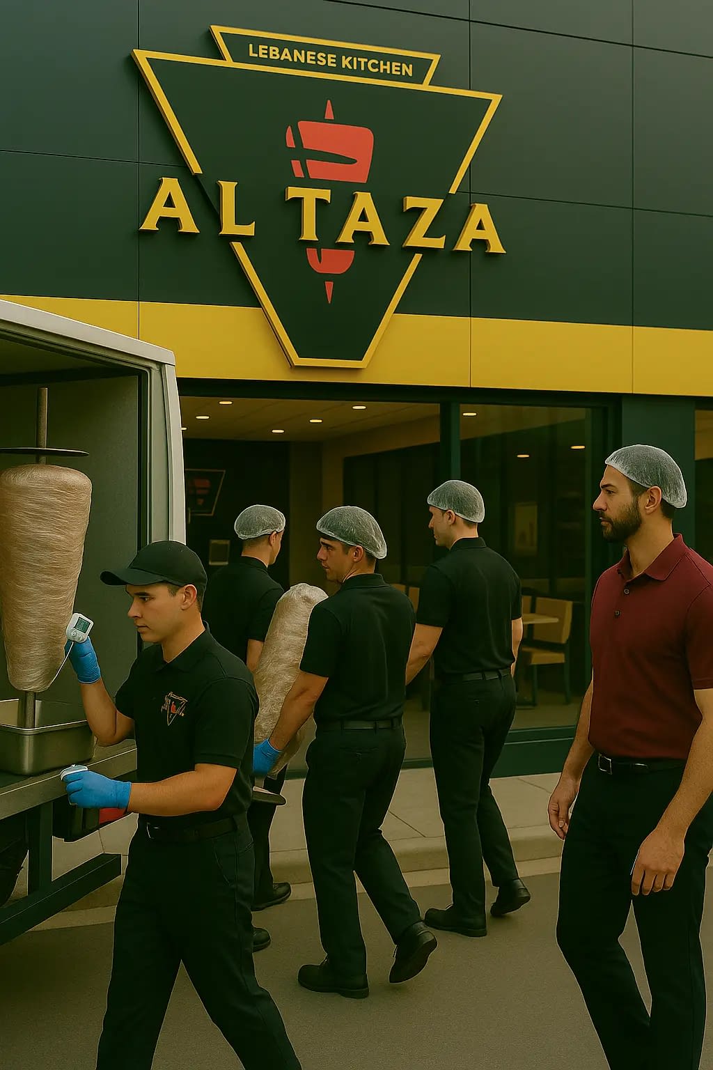 freshly prepared Lebanese shawarma at Al Taza